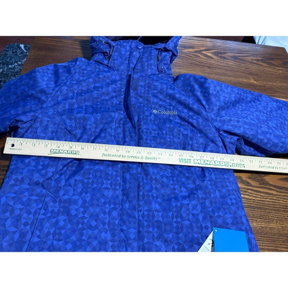 NWT Columbia Womens M Waterproof Insulated Jacket Blue Interchangeable Geometric - Picture 7 of 16